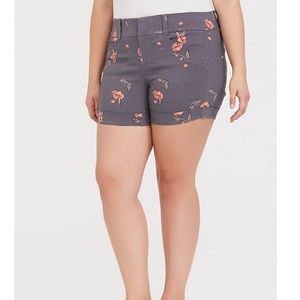 Torrid Size 10 Grey Floral Ponte Studio Shorts NWT